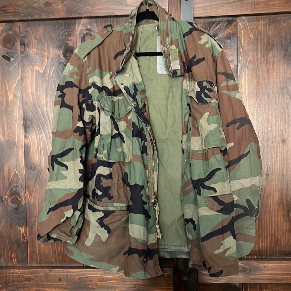 Alpha Industries Camo Camouflage Heavy Large Jacket Vintage Army